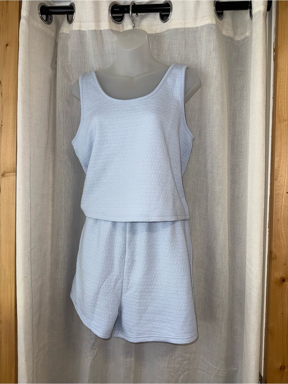 Tommy Hilfiger Women's sweet Light Blue Textured Tank & Short Sleep Set Large